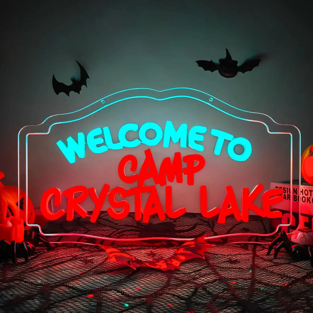 "Welcome To Crystal Lake" Neon Sign