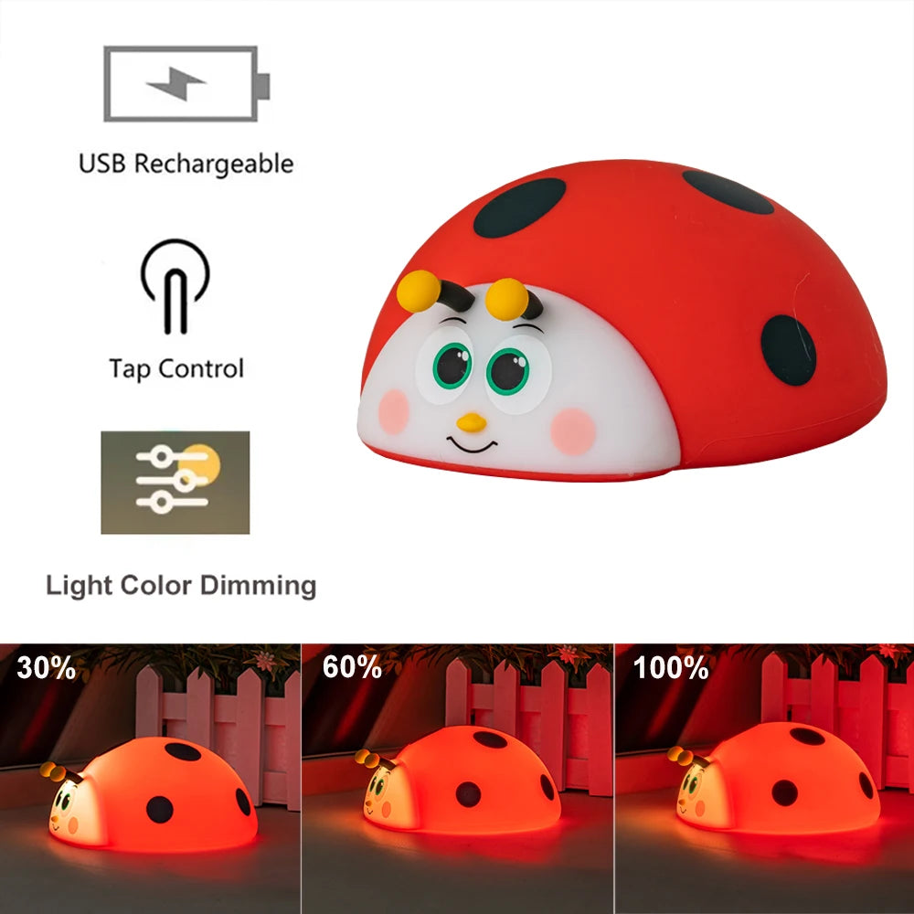 Silicone Ladybug Night Light